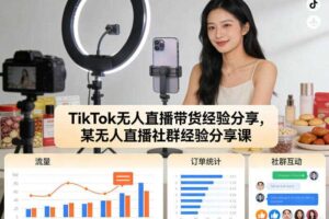 TikTok无人直播带货经验分享，某无人直播社群经验分享课