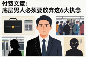 付费文章:底层男人必须要放弃这6大执念