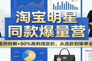 淘宝明星同款爆量营:5大案例拆解+80%高利润定价,从选款到爆单全流程