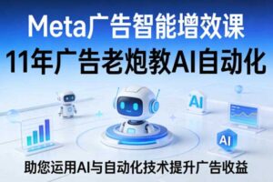 Meta广告智能增效课，11年广告老炮教AI自动化，助您运用AI与自动化技术提升广告收益