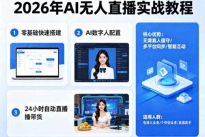 2026年AI无人直播实战教程,零基础也能快速搭建AI数字人无人直播间,实现24小时自动直播带货