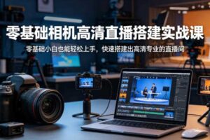 零基础相机高清直播间搭建实战课,小白也能轻松上手,快速搭建出高清专业的直播间