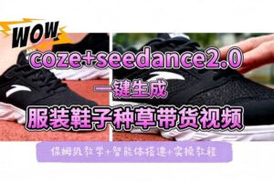 coze+即梦seedance2.0一键生成服装鞋子带货种草视频！全流程保姆级教学