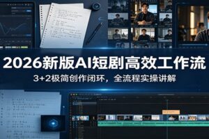 2026新版AI短剧高效工作流：3+2极简创作闭环，全流程实操讲解