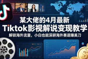 某大佬的4月最新Tiktok影视解说变现教学，解锁海外流量，小白也能深耕海外赛道賺美刀