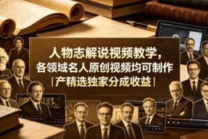 人物志解说视频教学，各领域名人原创视频均可制作丨精选独家分成收益