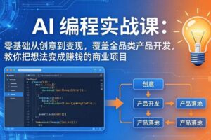 (17940期)AI编程实战课-第三期-4月更新:零基础从创意到变现,覆盖全品类产品开发,把想法变成赚钱的项目