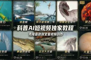 (18016期) 科普造物主AI短视频独家教程:从软件安装、壳隆音色到文案视频创作,零基础快速做爆款