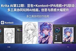 （18252期）Krita AI第12期：豆包+Kontext+IPA线稿+PS联动：多工具协同玩转AI绘画，创意与质感大幅提升
