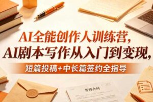 AI全能创作人训练营,AI剧本写作从入门到变现,短篇投稿+中长篇签约全指导