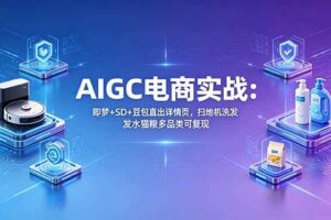 (18391期)AIGC电商实战班:即梦+SD+豆包直出详情页,扫地机洗发水猫粮多品类可复现